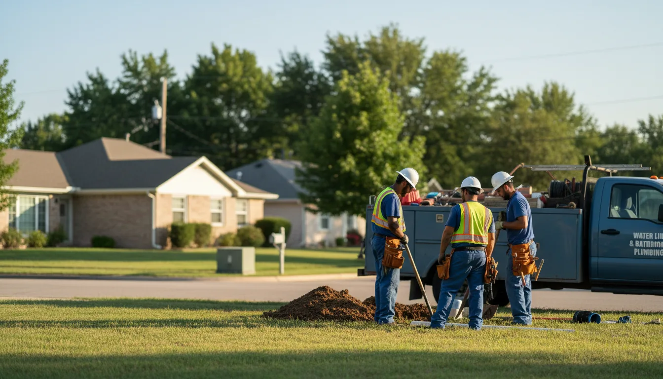 Residential water line and bathroom plumbing service in Clark, PA